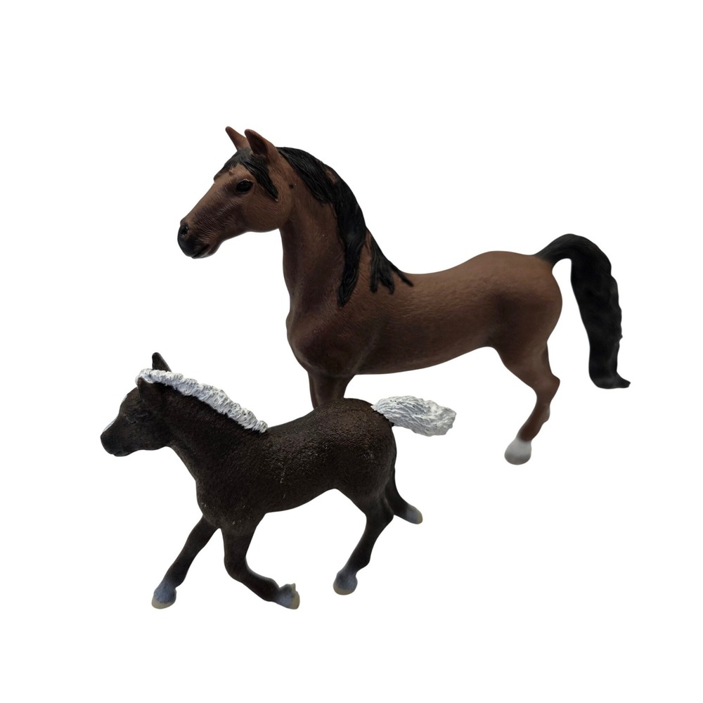 2019 Schleich American Saddlebred Gelding Mare & Black Forest Foal 13899 / NN